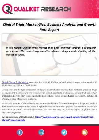 Clinical Trials Market Size, Share, Forecast & Development by 2027