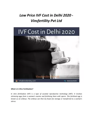 Low Price IVF Cost in Delhi 2020 - Vinsfertility Pvt Ltd