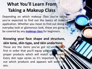 What You'll Learn From Taking a Makeup Class