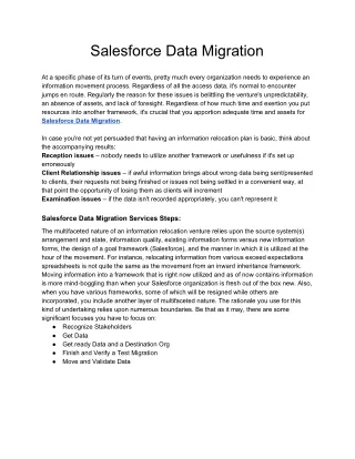 Salesforce Data Migration & Salesforce data loader Services