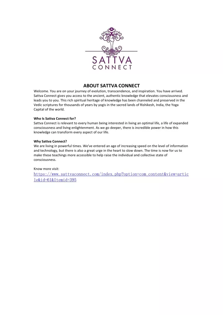 about sattva connect
