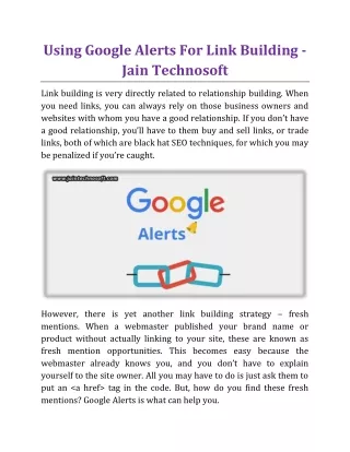 using google alerts for link building jain