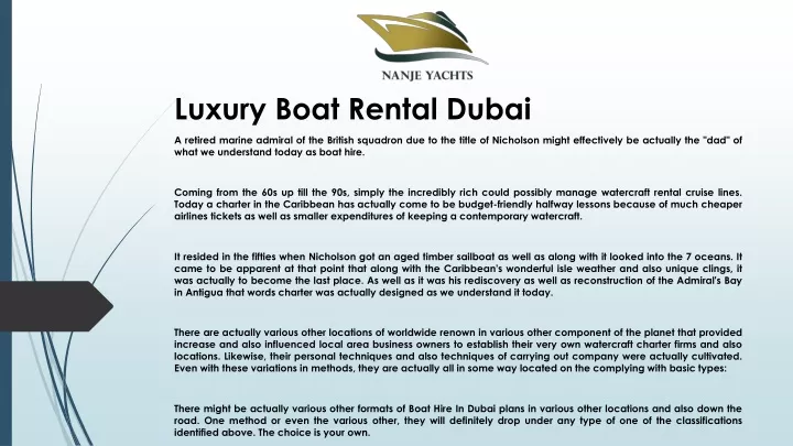 luxury boat rental dubai
