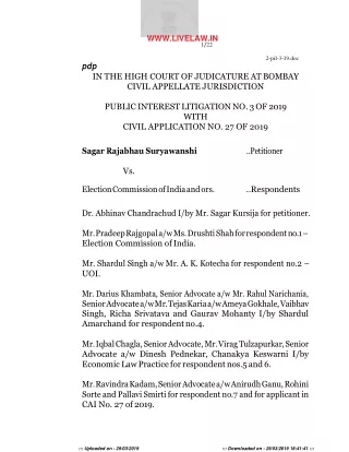 IN THE HIGH COURT OF JUDICATURE AT BOMBAY CIVIL APPELLATE JURISDICTION-SAGAR sURYAWANSHI