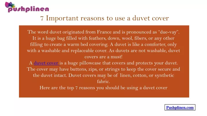 7 important reasons to use a duvet cover the word