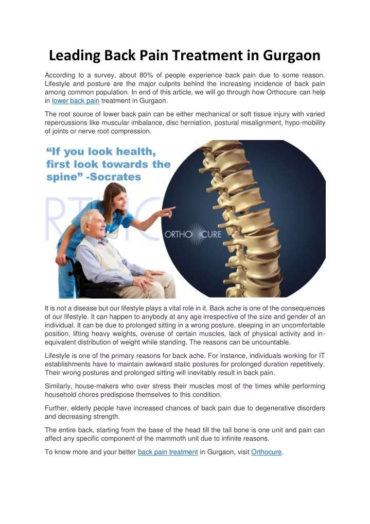 leading back pain treatment in gurgaon
