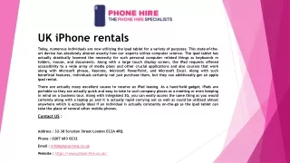 uk iphone rentals