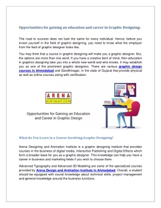 opportunities for gaining an education and career