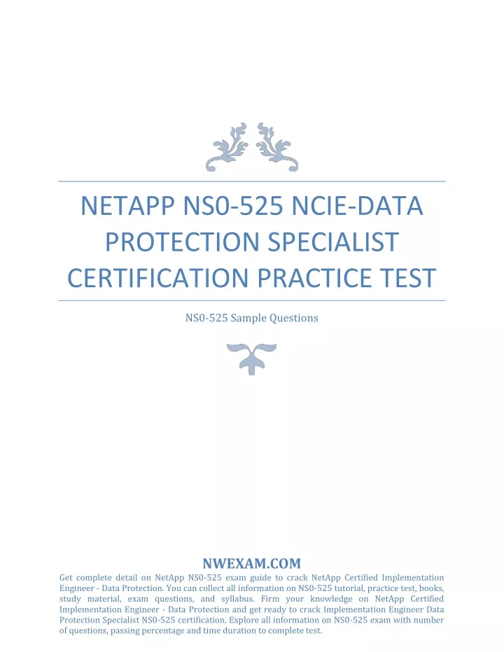 netapp ns0 525 ncie data protection specialist