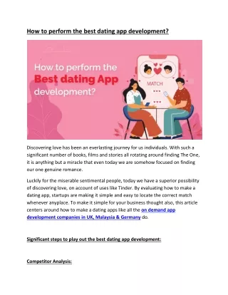 How to perform the best dating app development?