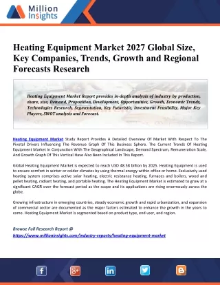 heating equipment market 2027 global size