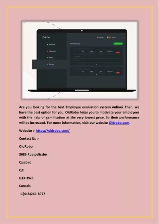 Buy Employee Recognition System Online -|-( OldRobo )