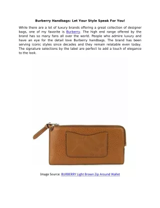 burberry handbags let your style speak for you