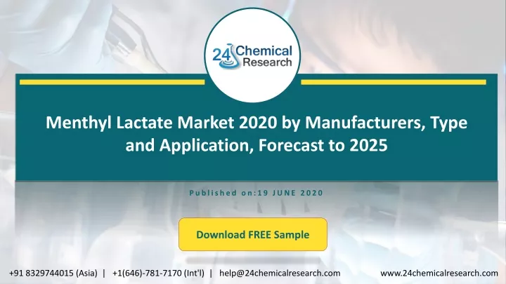 menthyl lactate market 2020 by manufacturers type
