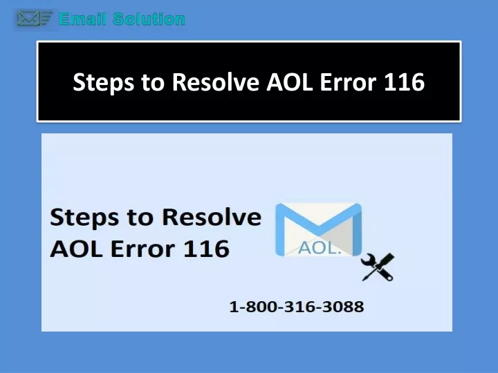 steps to resolve aol error 116