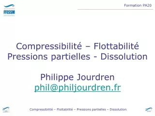 Plongeur PA20 - Physique : Compressibilité, Flottabilité, Pressions partielles, Dissolution