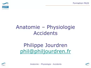 Plongeur PA20 - Anatomie et Accidents