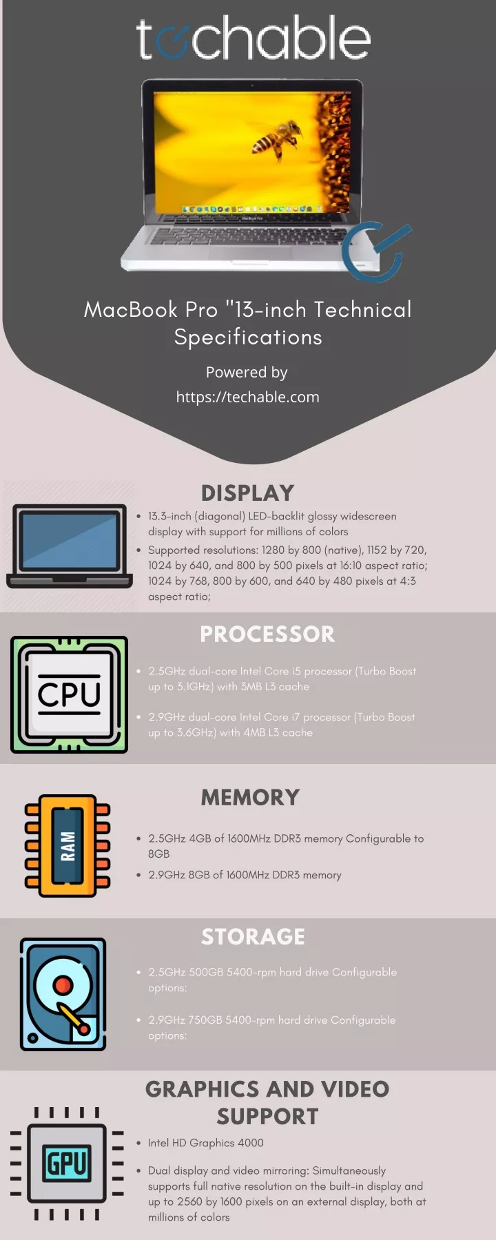macbook pro 13 inch technical specifications