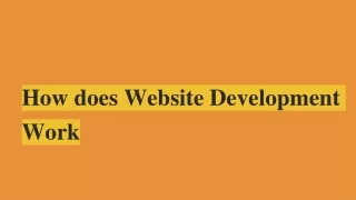How does Website Development Work