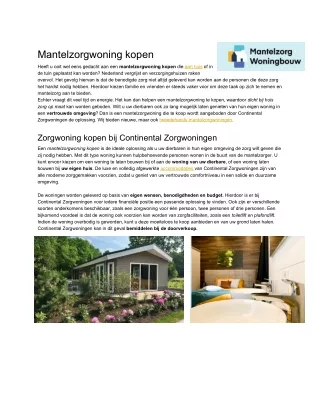 mantelzorgwoning kopen