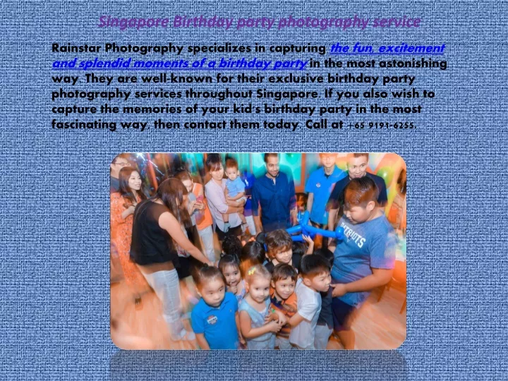 singapore birthday party photography service