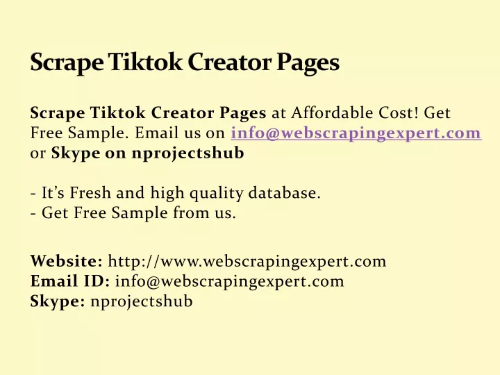 scrape tiktok creator pages