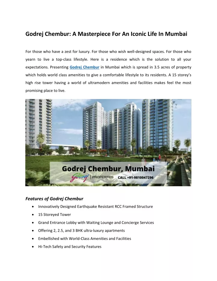 godrej chembur a masterpiece for an iconic life