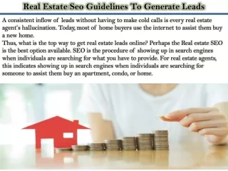 real estate seo guidelines to generate leads