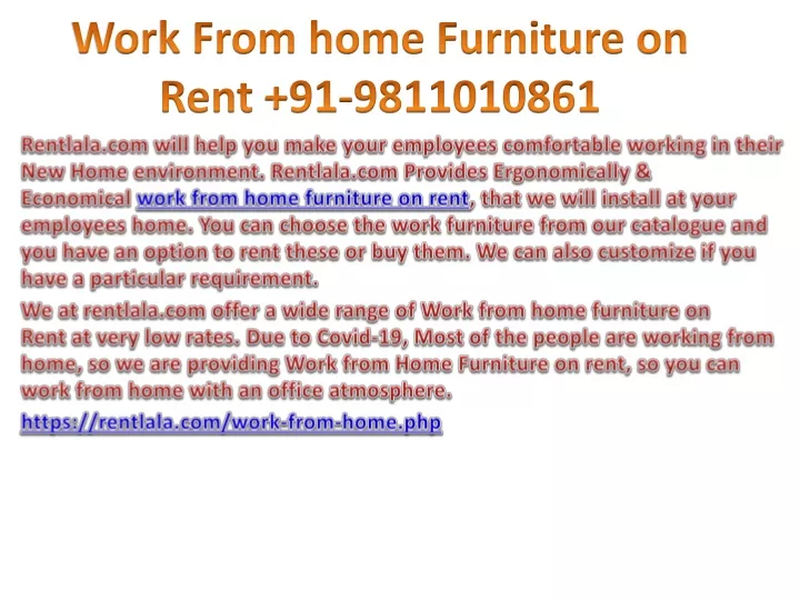 work from home furniture on rent 91 9811010861