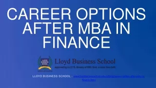 Career Options after MBA in Finance