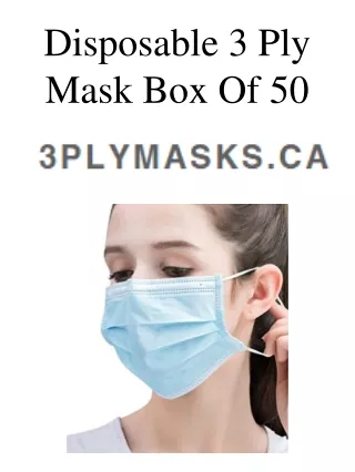Disposable 3 Ply Mask Box Of 50