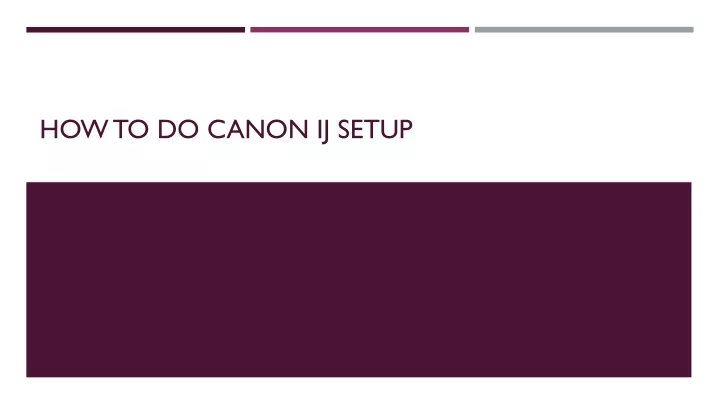 how to do canon ij setup