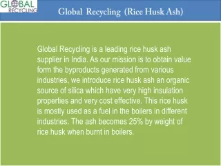 Rice Husk Ash