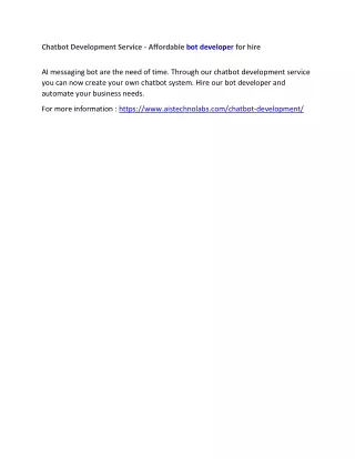 chatbot development service affordable