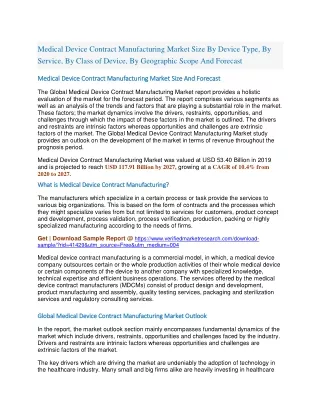 medical device contract manufacturing market size