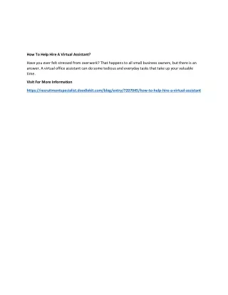 how to help hire a virtual assistant