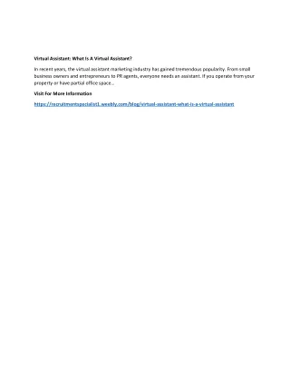 virtual assistant what is a virtual assistant