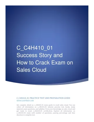 C_C4H410_01 Success Story and How to Crack Exam on Sales Cloud