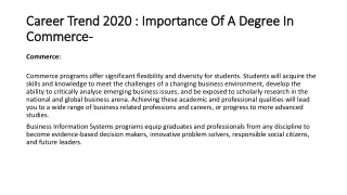 Career Trend 2020 : Importance Of A Degree In Commerce