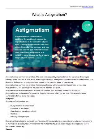 What Is Astigmatism?