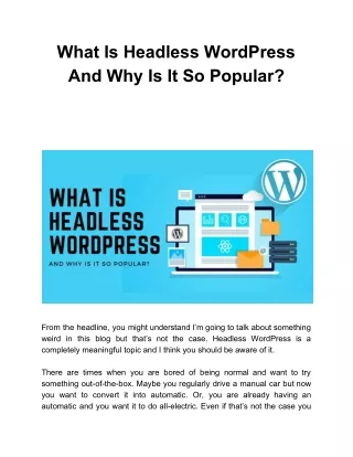 what is headless wordpress