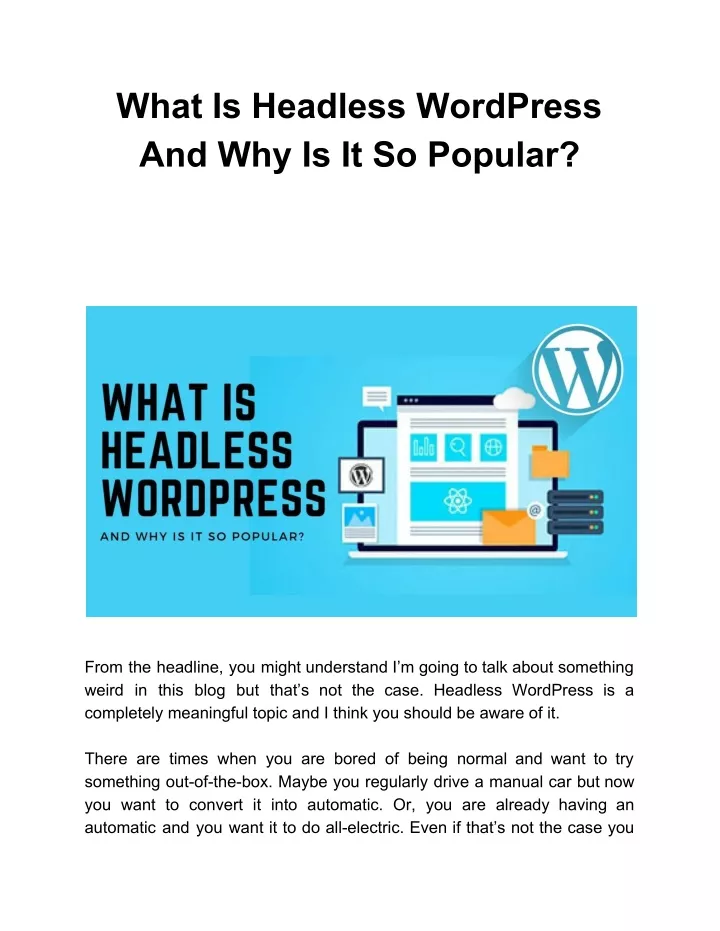 what is headless wordpress