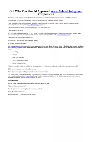 out why you should approach www ablazelining