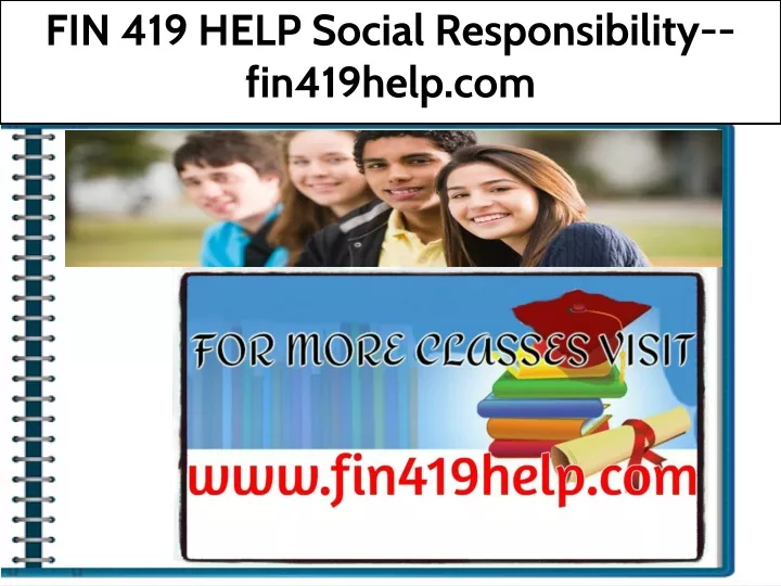 fin 419 help social responsibility fin419help com