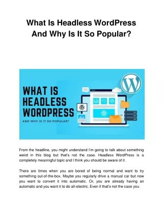 what is headless wordpress and why is it so popular