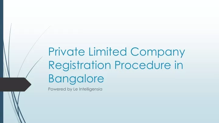 private limited company registration procedure in bangalore