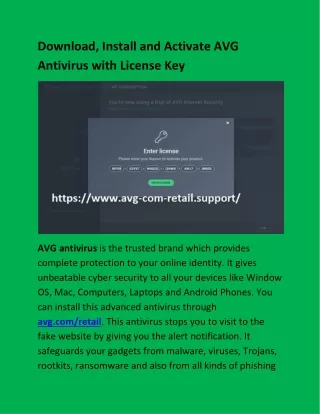 download install and activate avg antivirus with