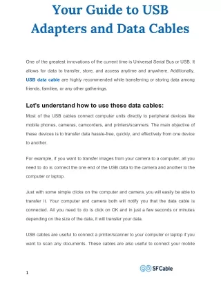your guide to usb adapters and data cables