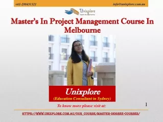 Master's In Project Management Course In Melbourne