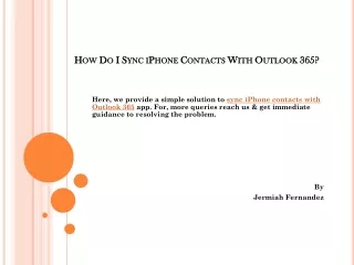 how do i sync iphone contacts with outlook 365